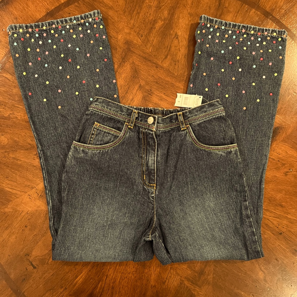 Talbots Kids Embroidered Jeans. NWT. Size 8.